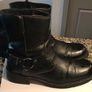 Black leather boots